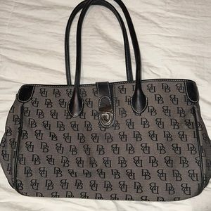 Dooney and Burke canvas tote signature print